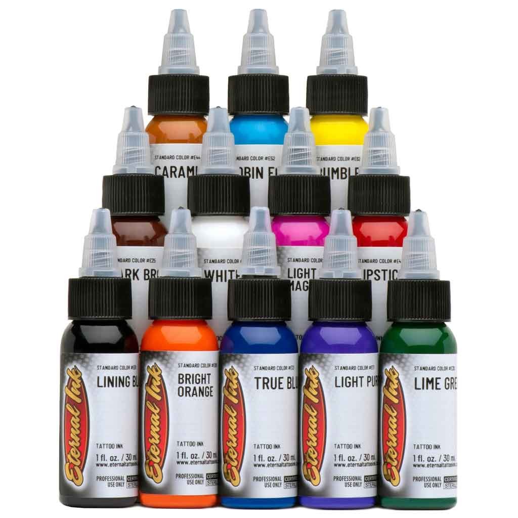 Sample Color Set of 12  Eternal Tattoo Ink