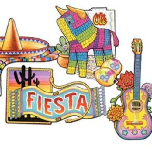Cutouts Fiesta Assorted 40cm - Pack of 4