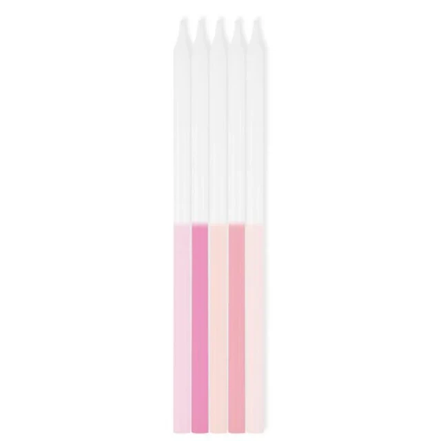 Pink Ombre Taper Candles - Pack of 10