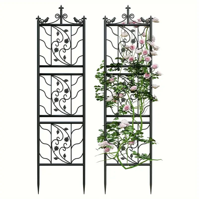 2 Panels 195cm Tall Metal Garden Trellis Fencing