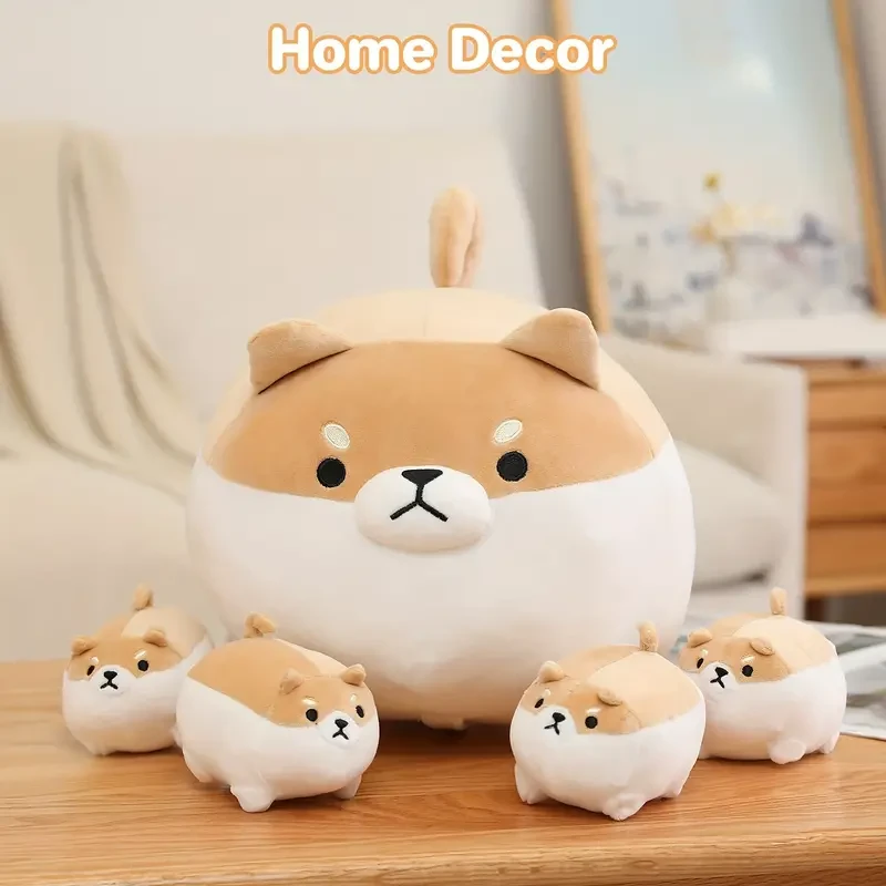 40.64 cm Shiba Inu Plush With 4 Babies In Her Tummy, Shiba Inu Stuffed Animal