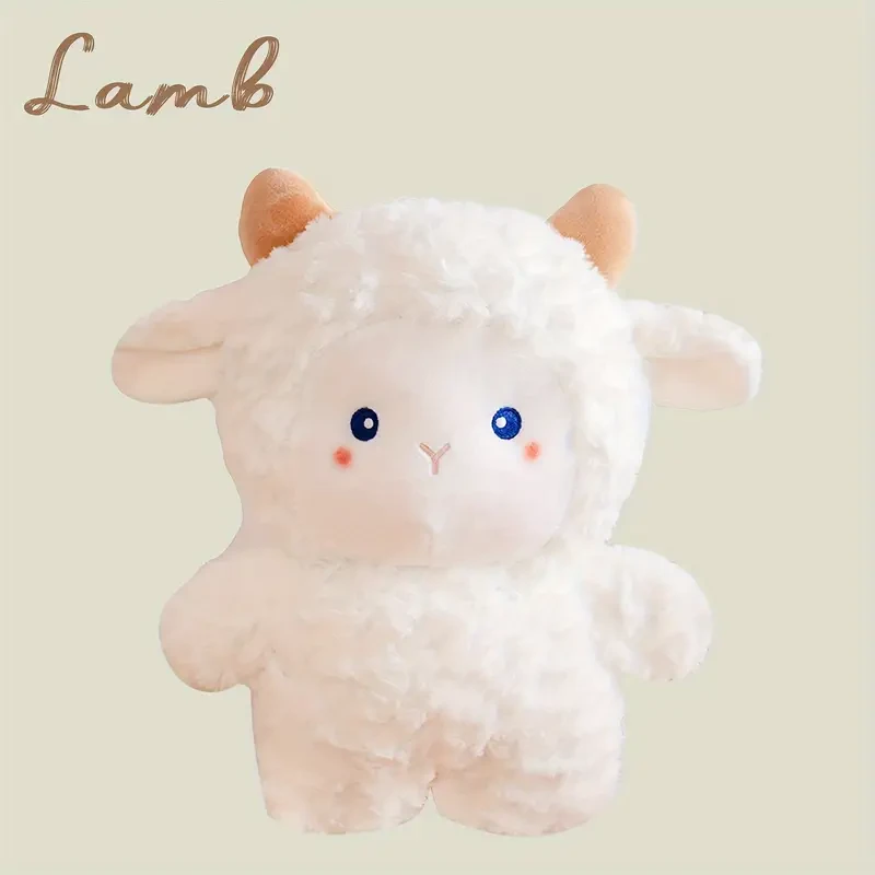 Adorable Lamb Plush Toy - Soft, Cuddly Stuffed Animal with Realistic Wool-Like Fur,