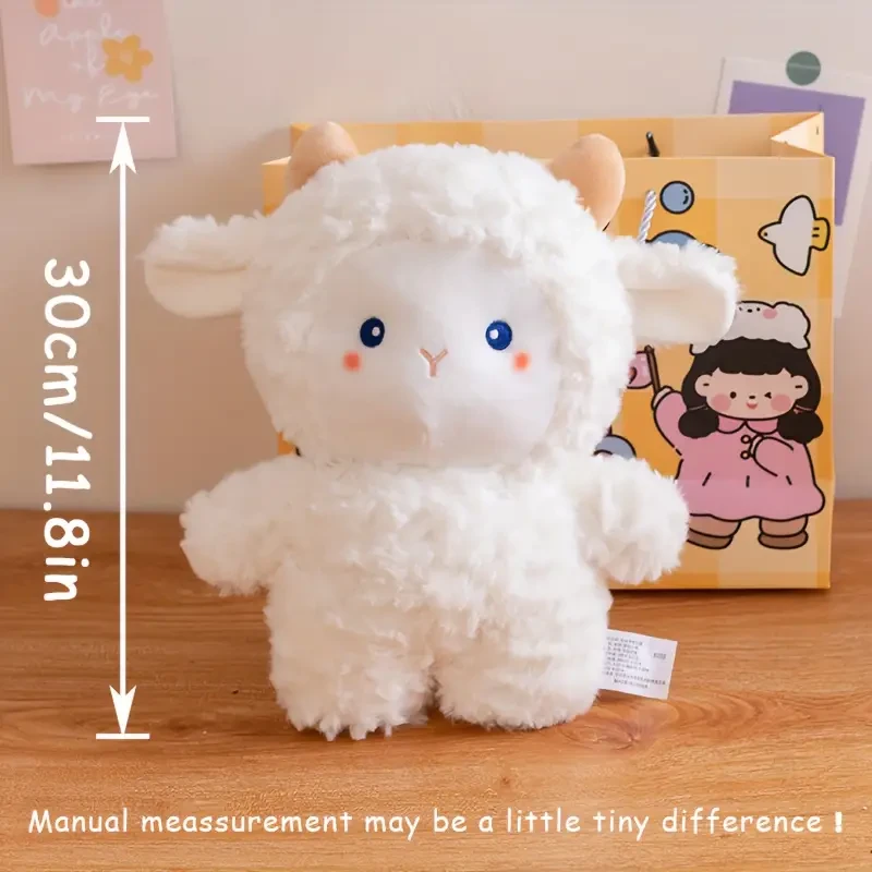 Adorable Lamb Plush Toy - Soft, Cuddly Stuffed Animal with Realistic Wool-Like Fur,