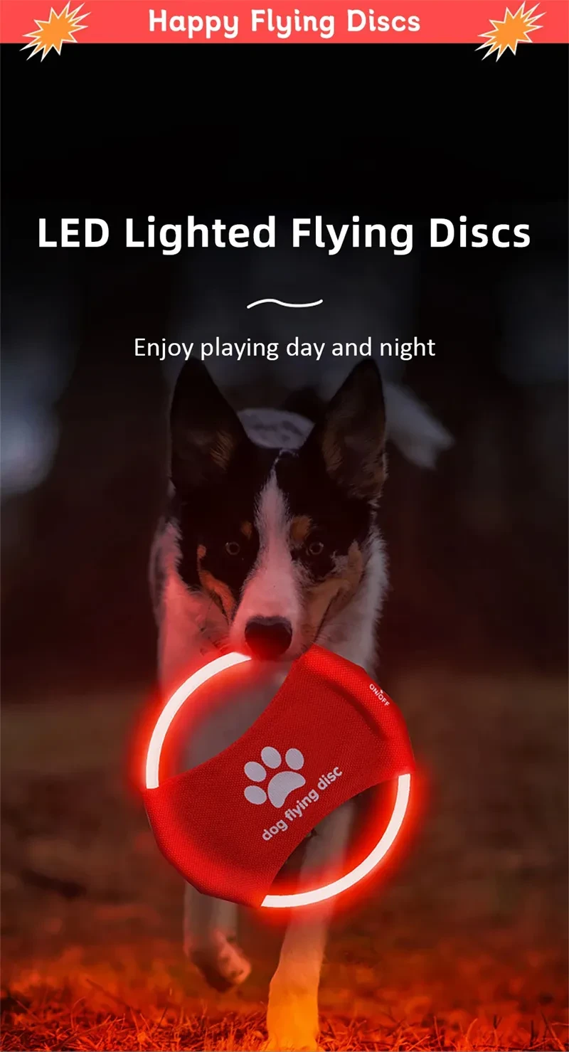 Dog Flying Discs Light Glowing LED