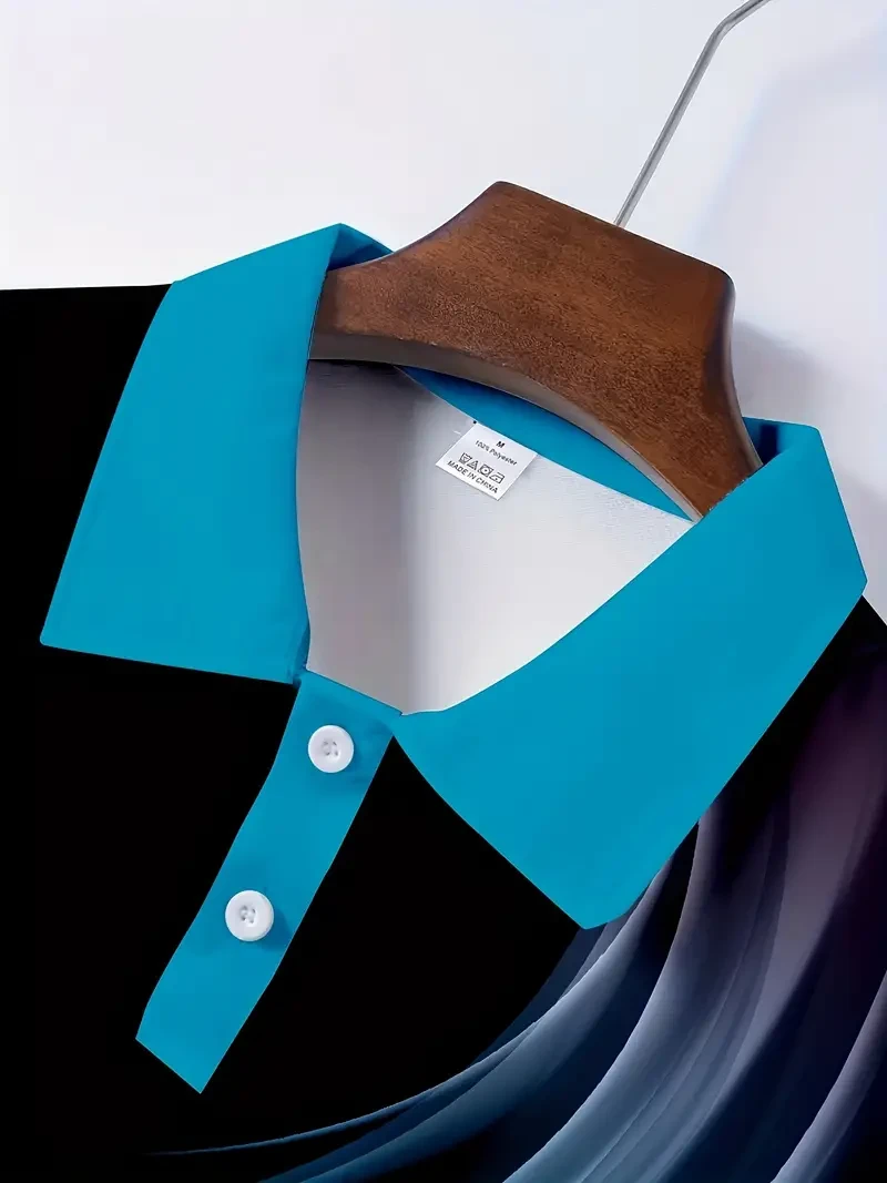 Summer Trendy Men's Creative 3D Pattern Graphic Print Short Sleeve Golf T-shirt For Outdoor