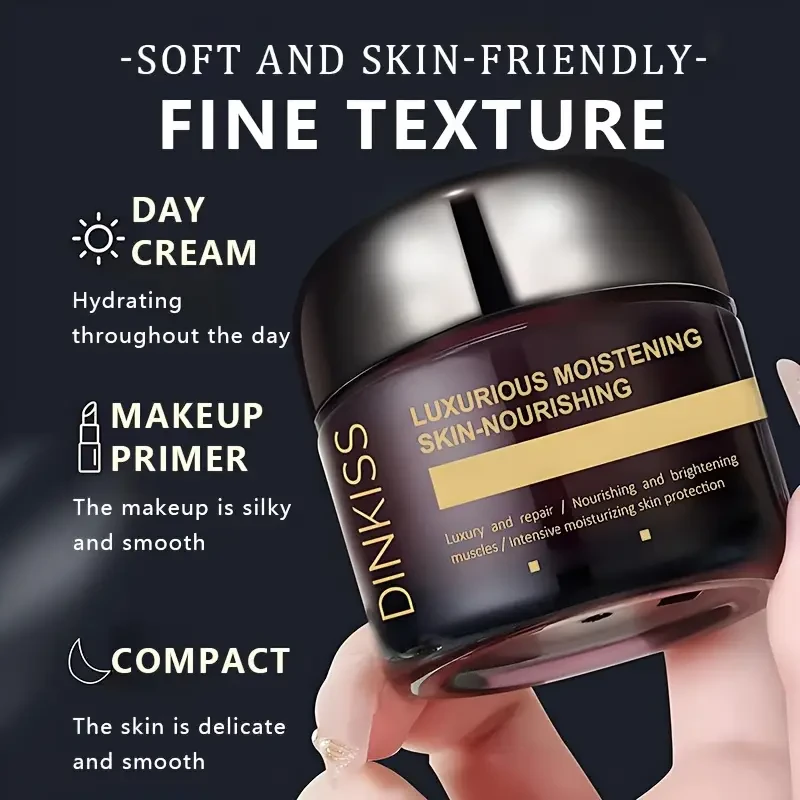 DINKISS Luxurious Moisturizing Face Cream - Hyaluronic Acid & Glycerin Enriched, Formaldehyde-Free, All Skin Types, Hydration & Softness, Buy One Get One Free