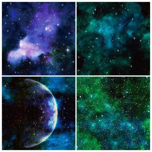 Earth Starry Sky DIY Journal Material Calico Paper