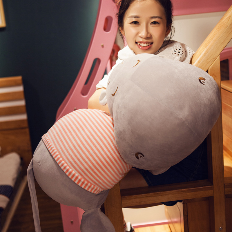 Big Bed With Long Pillow Lovely Girl