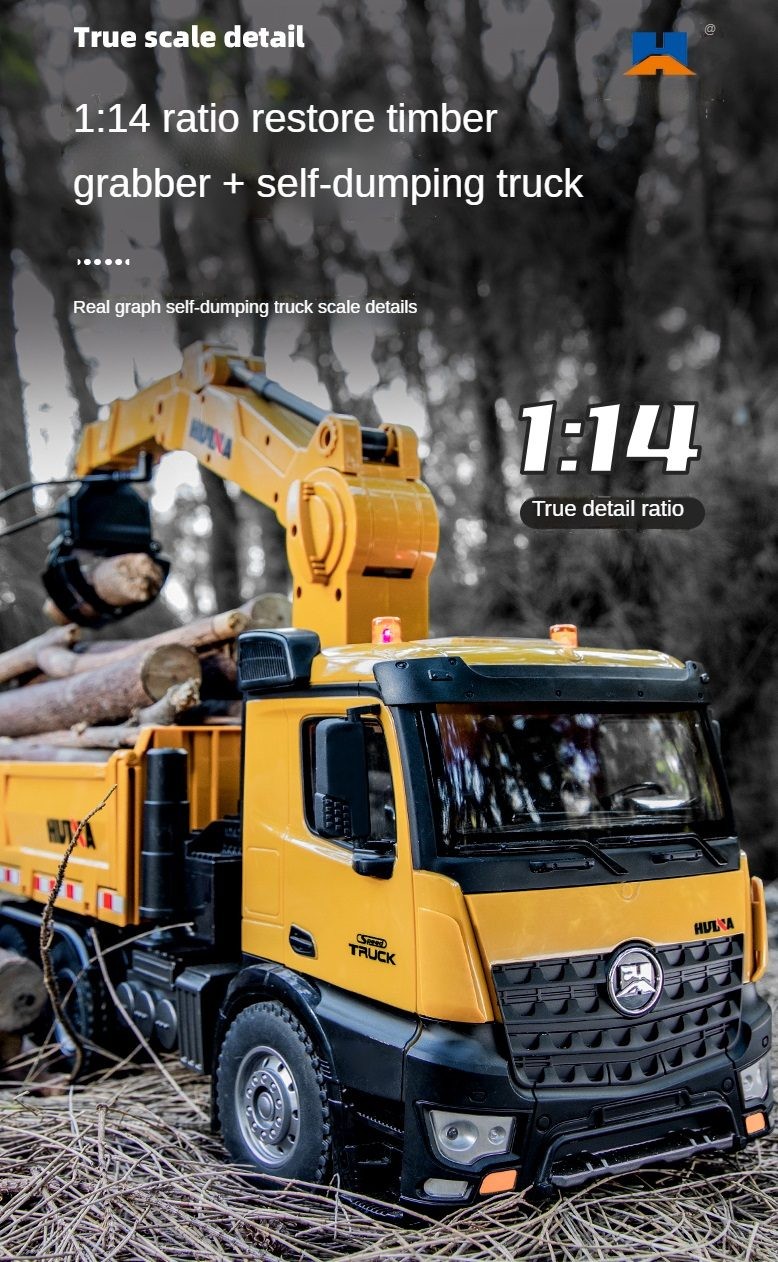 HUINA 1575 1:14 Remote Control Timber Grab Truck, 2.4GHZ.