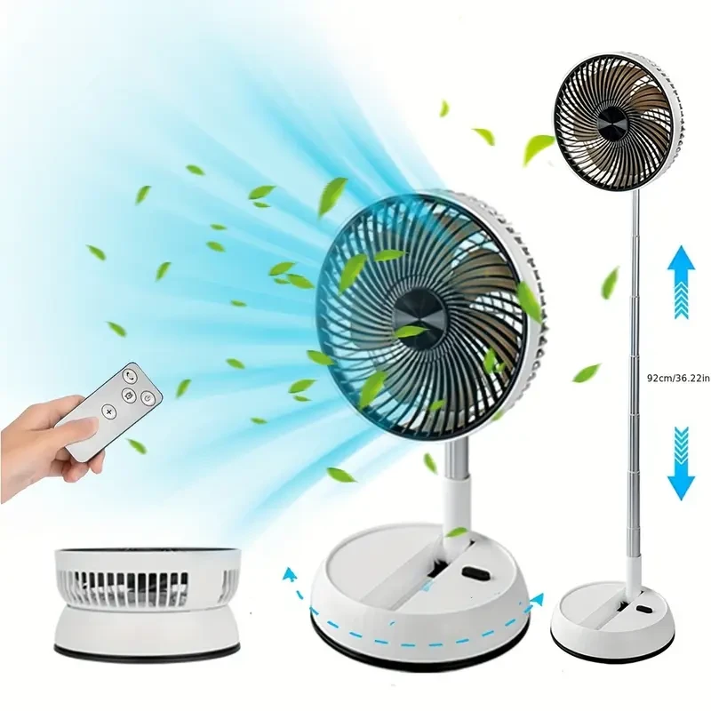 Portable USB Rechargeable Floor Fan with Remote Control