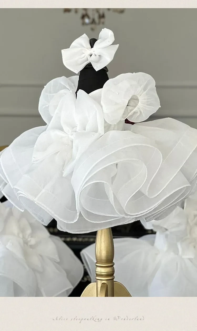 Bubble Sleeve Princess Dress Girls' Chiffon Skirt