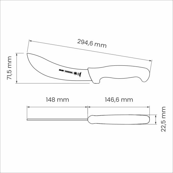 Professional Master Black Bloodletting Knife 6", 15cm - Tramontina