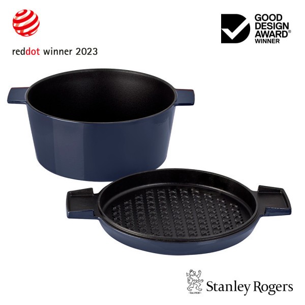 Cast Iron French Oven Mid Blue 28cm  - Stanley Rogers