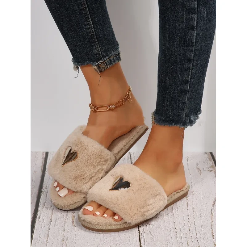 Fluffy Slipper  Home Fur Furry Slippers Women