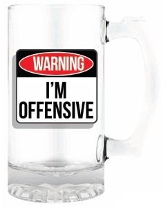 WARNING I'M OFFENSIVE TANKARD 490ML