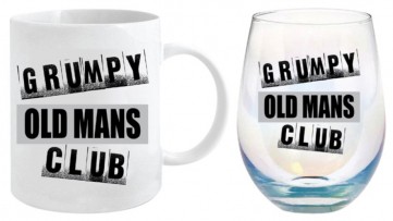**GRUMPY 360ML MUG & STEMLESS GLASS 600ML GIFT SET