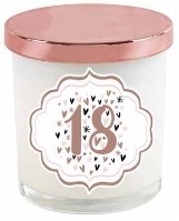 **18TH PASTEL HEART ROSE GOLD LID CANDLE