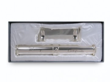 WEDDING CERTIFICATE HOLDER SILVER