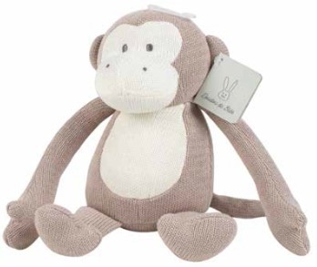 **TAUPE KNIT MONKEY 20CM