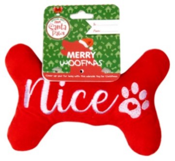 XMAS PLUSH SQUEAKY BONE - NICE