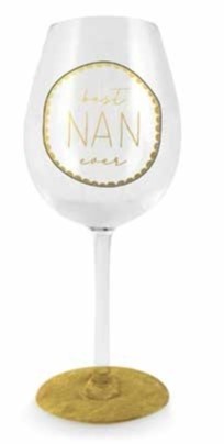 **BEST NAN EVER BLACK DOT WINE GLASS